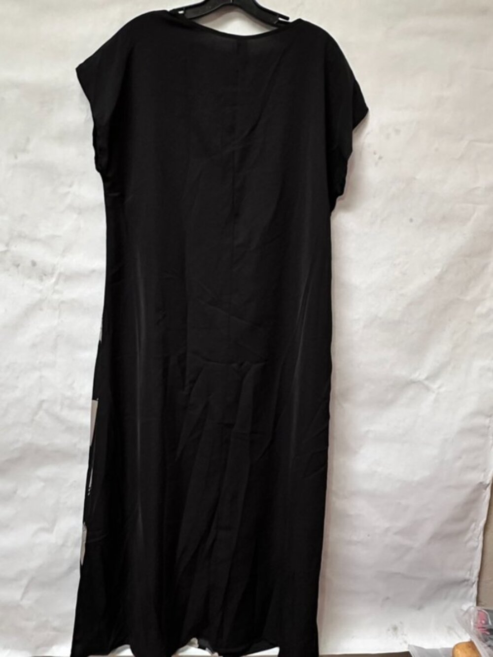 Emery Rose Maxi Dress NWT African Abstract Black Brown Short Sleeve Gown - Picture 5 of 8